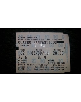 Cuatro Fantasticos: Mi critica y mi entrada (pequeños spoilers)