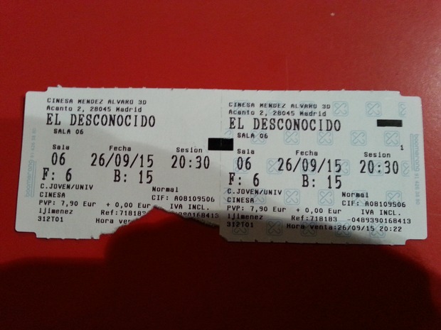 El Desconocido: Mi critica y mi entrada