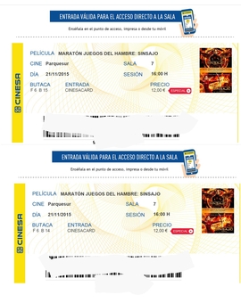 Los Juegos del Hambre. Sinsajo Parte 2: Mi critica y mis entradas