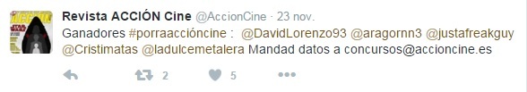 He vuelto a ganar el concurso de este mes de Acción Cine de adivinar portada y posters