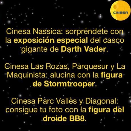 Actos especiales Cinesa por Star Wars
