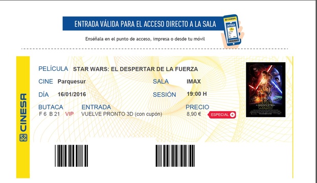 Star Wars El Despertar de la Fuerza: Mi tercer visionado en cines y el segundo en Imax 3D