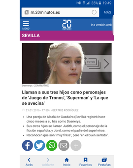 Llaman a sus tres hijos como personajes de 'Juego de Tronos', 'Superman' y 'La que se avecina'