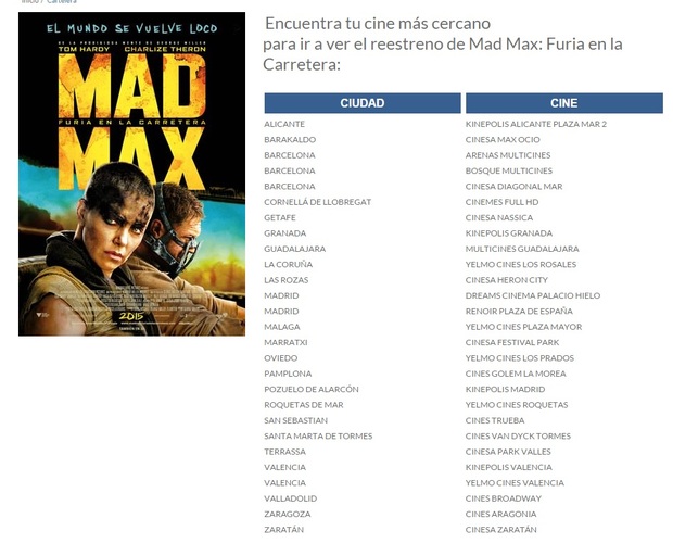 Mad Max Fury Road regresa a los cines por tiempo limitado