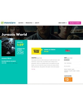 Jurassic World: Estreno en Movistar + el 26 de Febrero de 2016