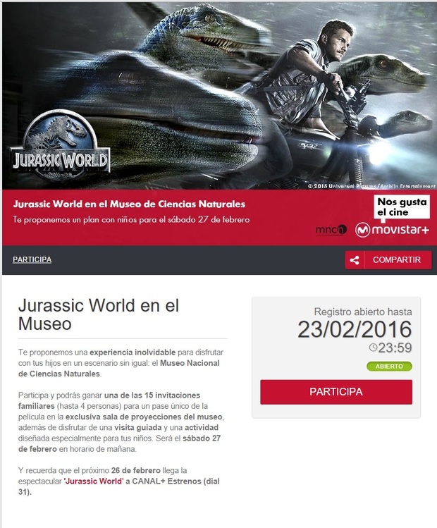 Jurassic World en el museo de Ciencias Naturales