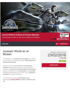 Jurassic World en el museo de Ciencias Naturales