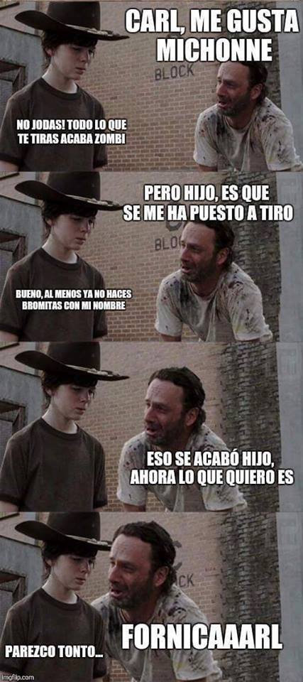 Rick sigue vacilando a Carl (SPOILER: No abrir si no habeis visto el ultimo capitulo)