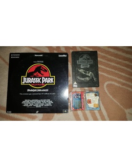 Jurassic Park Laser Disc + Jurassic Park Trilogy DVD Steelbook + Tarjetas Jurassic Park 3: Mis ultimas adquisiciones Jurasicas (1/2)