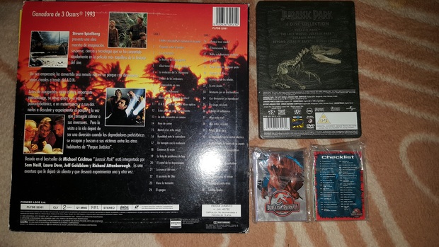 Jurassic Park Laser Disc + Jurassic Park Trilogy DVD Steelbook + Tarjetas Jurassic Park 3: Mis ultimas adquisiciones Jurasicas (2/2)