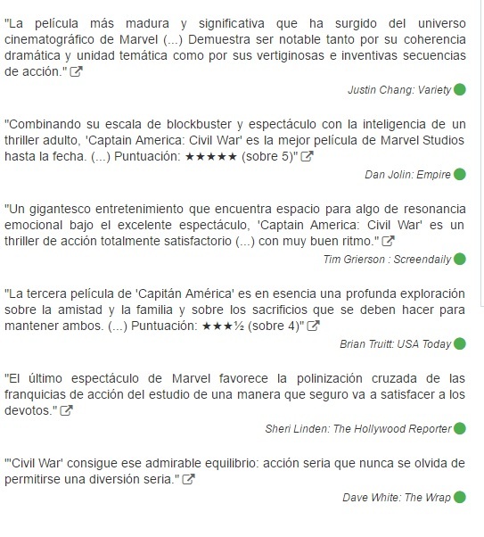 Criticas de Capitán America Civil war