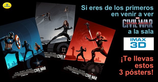 Posters gratis para los primeros asistentes a Civil War