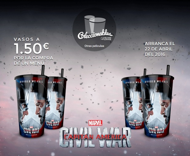 Vasos de Civil War a 1.5 euros en Yelmo