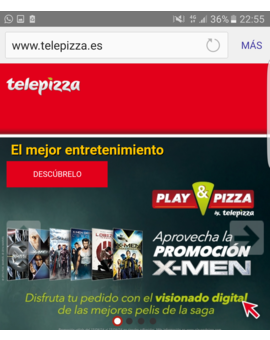 Promoción una peli gratis de X Men con cada Telepizza