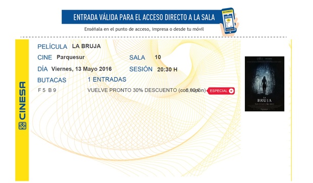 La Bruja: Mi Crítica y mi Entrada