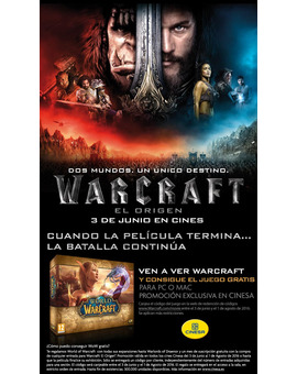 WARCRAFT EL ORIGEN REGALO CINESA