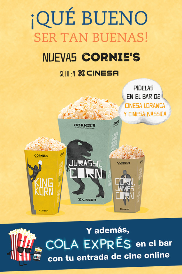 Nuevas Palomitas Cornie,s a la venta en Cinesa y con unos envases bastante chulos