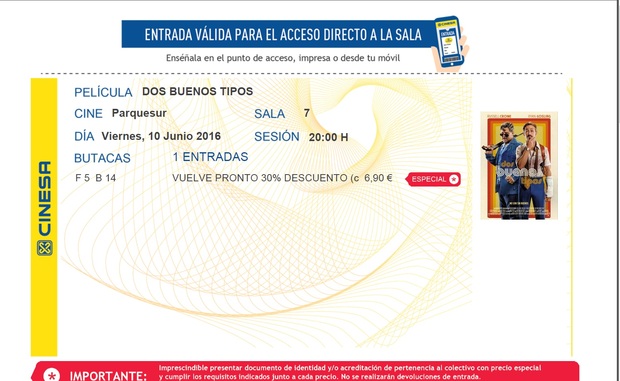 Dos Buenos Tipos: Mi critica y mi entrada