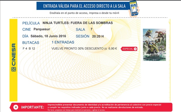 Ninja Turtles: Fuera de las sombras: Mi Critica y mi Entrada