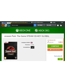 Off Toppic: Jurassic Park The Game por solo 1.02 euros