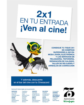 2X1 en tu entrada de cine con Cinesa y ECI