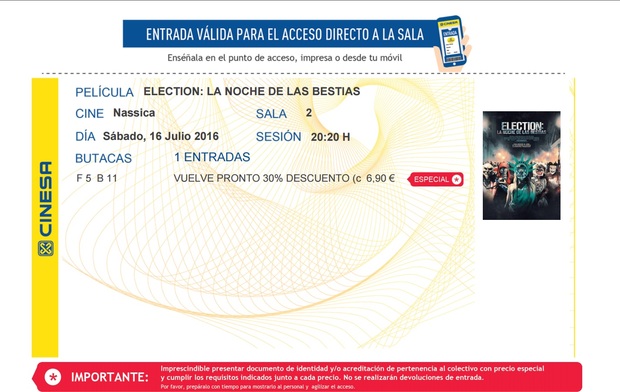 Election La Noche de las Bestias: Mi Critica y mi Entrada