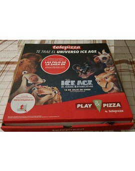 Cajas del Telepizza con motivos de Ice Age y visionados digitales gratis