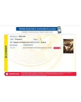 Ben Hur: Mi Critica y mi Entrada