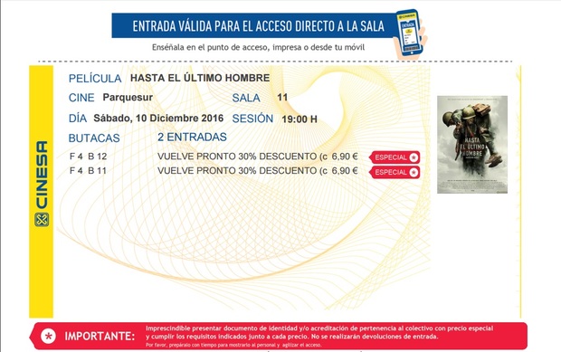 Hasta El Último Hombre: Mi Crítica y mi Entrada