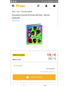 A 19 euros en Fnac. Escuadron suicida digibook