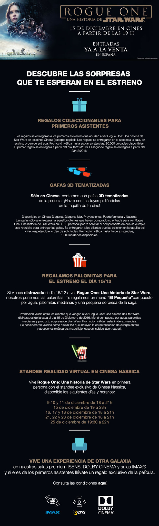 Regalos de Star Wars en Cinesa