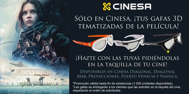 Gafas de regalo de Star Wars en Cinesa