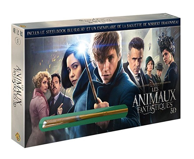 Les animaux fantastiques [Steelbook + Baguette en édition limitée] [Combo Blu-ray 3D + Blu-ray + DVD - Édition boîtier SteelBook + Baguette de Norbert Dragonneau]