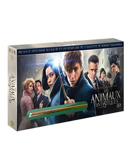 Les animaux fantastiques [Steelbook + Baguette en édition limitée] [Combo Blu-ray 3D + Blu-ray + DVD - Édition boîtier SteelBook + Baguette de Norbert Dragonneau]