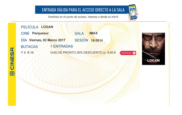 Logan: Mi crítica y mi entrada. Nota 9.5/10. "El Caballero Oscuro" de los X Men