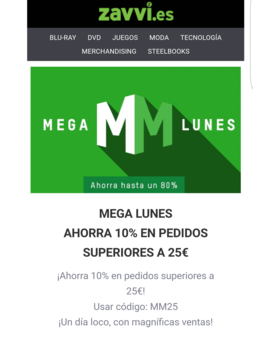 Mega lunes en Zavvi