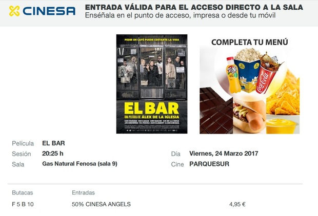El Bar: Mi Crítica y mi Entrada. Nota 6.5/10. Como tirar literalmente por un desagüe un magnifico comienzo y una brillante idea.