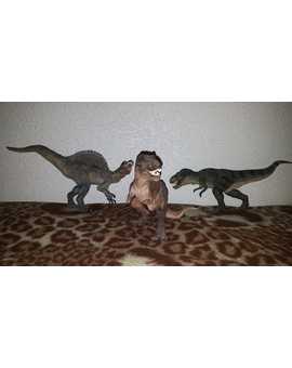 Mis 3 figuras de PAPO por el momento: 2 Tiranosaurio Rex y 1 Spinosaurus