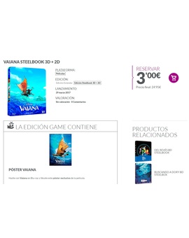 Vaiana a 24,95 euros en Game y con regalo poster. AYUDA: Duda sobre compras en Game