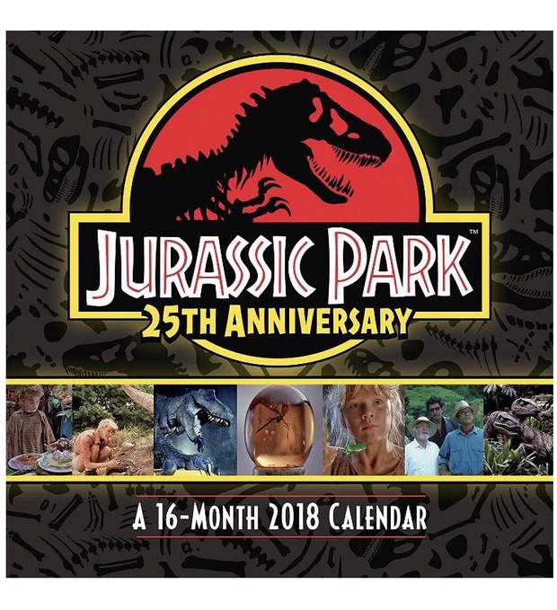 Logo y calendario conmemorativo 25 aniversario Jurassic Park