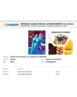 Ghost in the Shell. Mi Crítica y mi Entrada. Nota 5.5/10. Una película sin alma