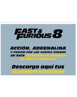 Fast & Furious 8: 12 posters coleccionables para descargar