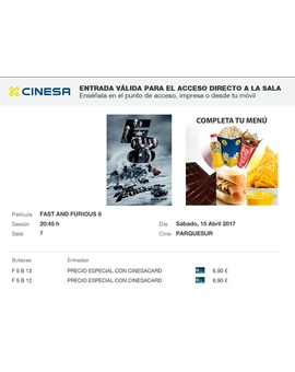 Fast & Furious 8: Mi Crítica y mi Entrada [Sin Spoilers]. Nota 8.5/10. Lo peta en todos los sentidos y encima viene acompañada de un manual de como cambiarte el signo del Zodiaco. 