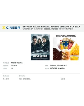 Nieve Negra: Mi Crítica y mi Entrada. [Sin Spoilers]. Nota 4/10. Un efectivo somnífero para noches de insomnio.