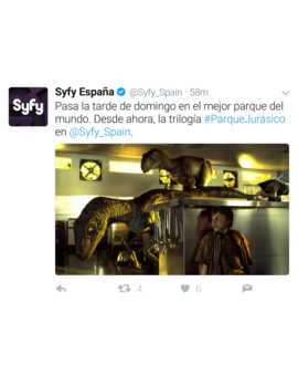 Hoy 21-05-2017 La trilogía completa de Jurassic Park en Syfy. 