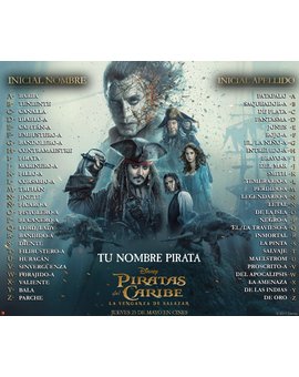 Piratas del caribe: Descubre tu nombre pirata 