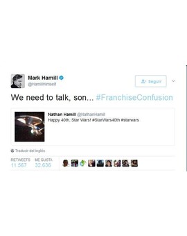 El hijo de Mark Hamill confunde 'Star Wars' con 'Star Trek' y su padre le reprende  
