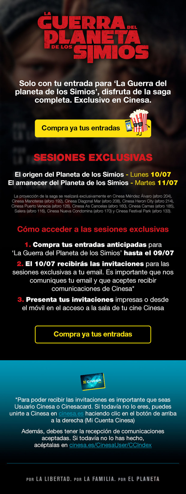 La Guerra del Planeta de Los Simios: Promoción Cinesa saga completa