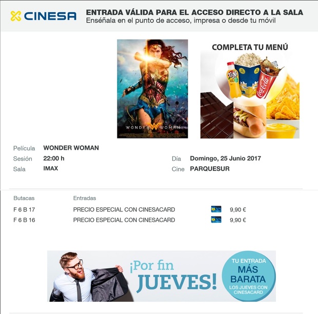 Wonder Woman. Mi Crítica y mi Entrada. [Sin Spoilers]  Nota 9.5/10. Una de las mejores películas de superheroes de los últimos años.
