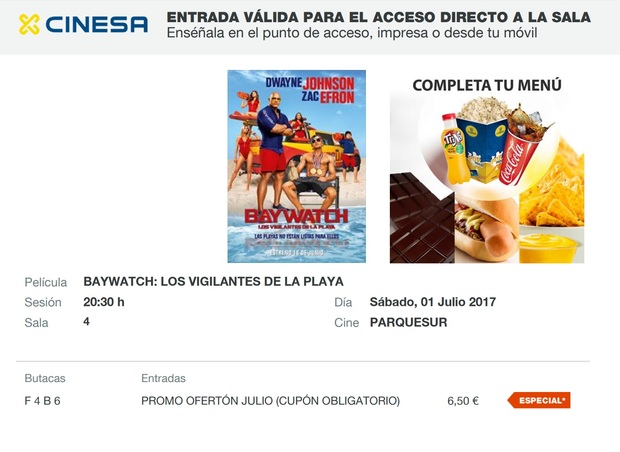Los Vigilantes de la Playa. Mi Crítica y mi Entrada. [Sin Spoilers]. Nota 0/10 + 2/10 + 7/10 = 9/3 = 3/10. ¡¡¡Yo sobreviví a está película!!!
